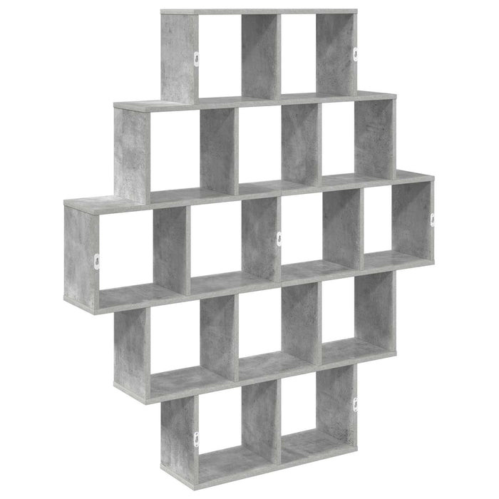 Raft de perete Gri Beton 120 x 20 x 136 cm Lemn prelucrat - WALTI WALTI