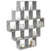 Raft de perete Gri Beton 120 x 20 x 136 cm Lemn prelucrat - WALTI WALTI