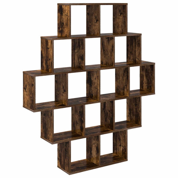 Raft de perete Stejar fumuriu 120 x 20 x 136 cm Lemn prelucrat - WALTI WALTI