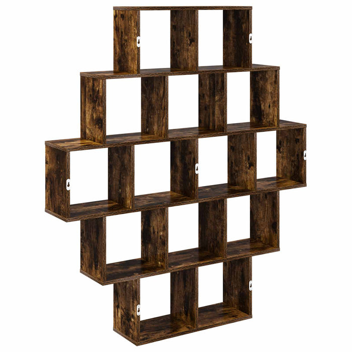 Raft de perete Stejar fumuriu 120 x 20 x 136 cm Lemn prelucrat - WALTI WALTI