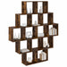 Raft de perete Stejar fumuriu 120 x 20 x 136 cm Lemn prelucrat - WALTI WALTI
