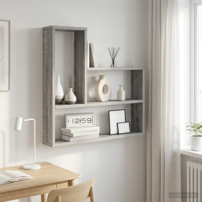 Raft de perete Sonoma gri 60 x 11 x 60 cm Lemn prelucrat - WALTI WALTI