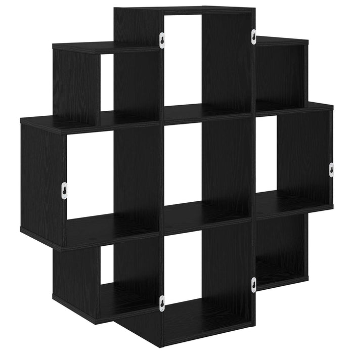 Raft de perete Stejar Negru 90 x 25 x 90 cm Lemn prelucrat - WALTI WALTI