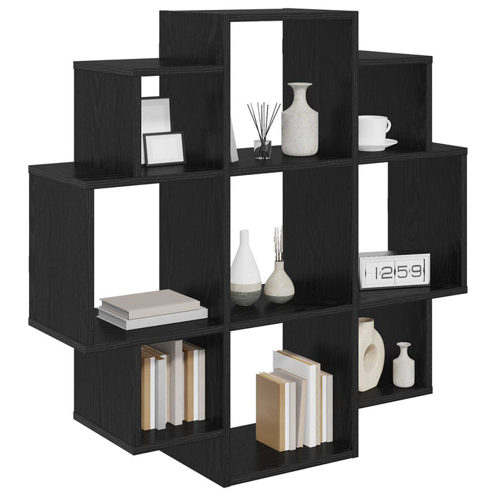 Raft de perete Stejar Negru 90 x 25 x 90 cm Lemn prelucrat - WALTI WALTI