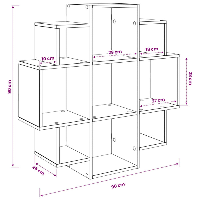 Raft de perete Stejar Sonoma 90 x 25 x 90 cm Lemn prelucrat - WALTI WALTI