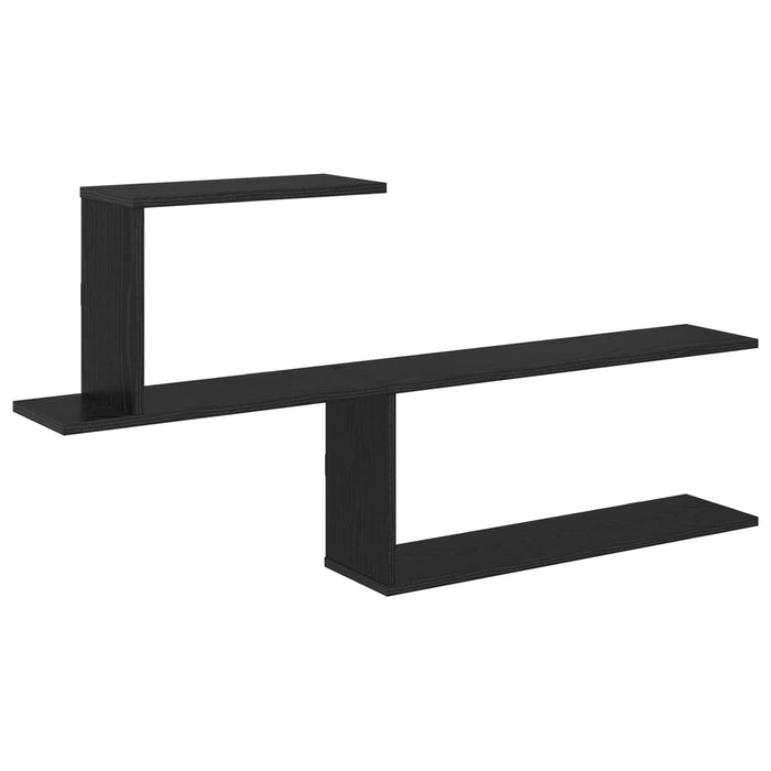 Raft de perete Stejar Negru 122 x 18 x 60 cm Lemn prelucrat - WALTI WALTI