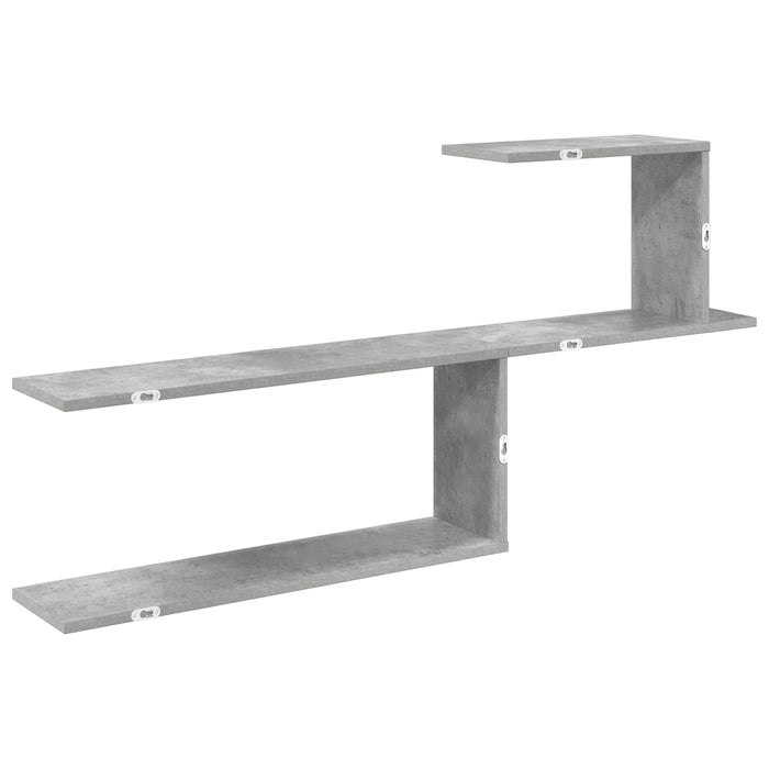 Raft de perete Gri Beton 122 x 18 x 60 cm Lemn prelucrat - WALTI WALTI