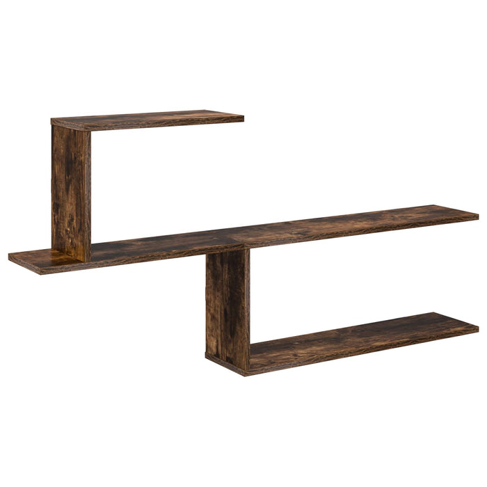 Raft de perete Stejar fumuriu 122 x 18 x 60 cm Lemn prelucrat - WALTI WALTI