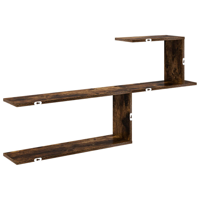 Raft de perete Stejar fumuriu 122 x 18 x 60 cm Lemn prelucrat - WALTI WALTI