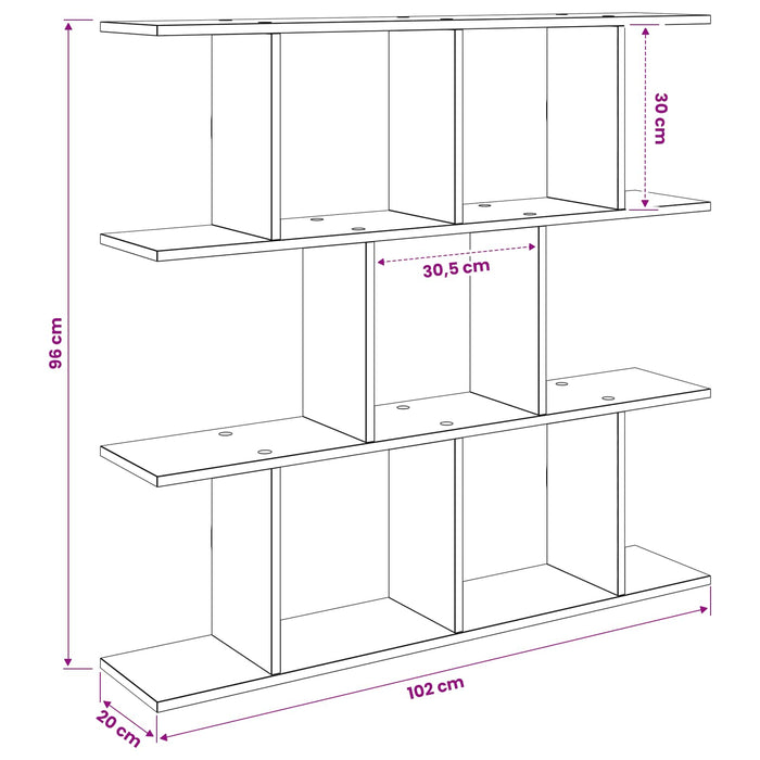 Raft de perete Lemn vechi 102 x 20 x 96 cm Lemn prelucrat - WALTI WALTI