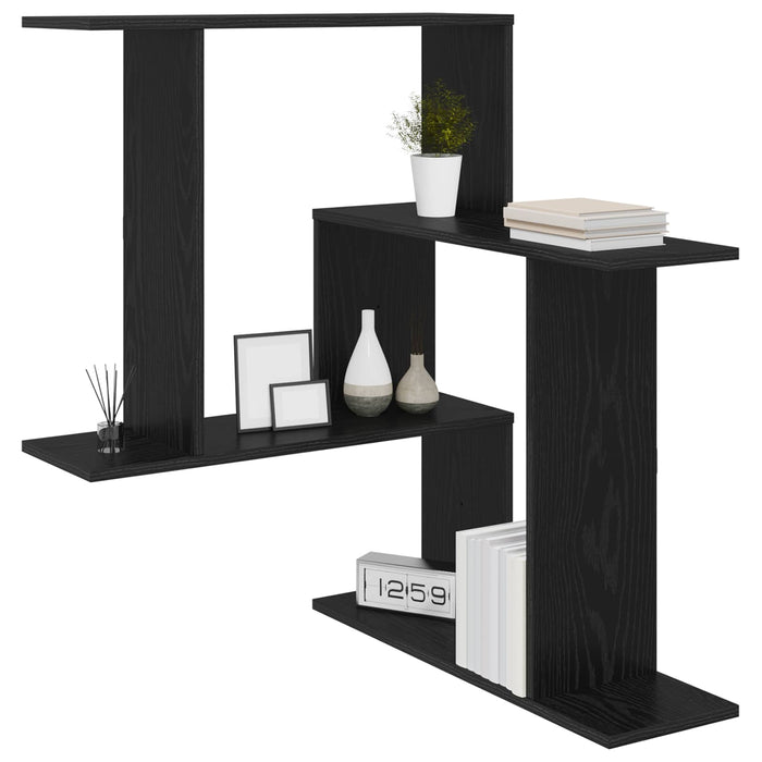 Raft de perete Stejar Negru 67 x 67 x 87 cm Lemn prelucrat - WALTI WALTI
