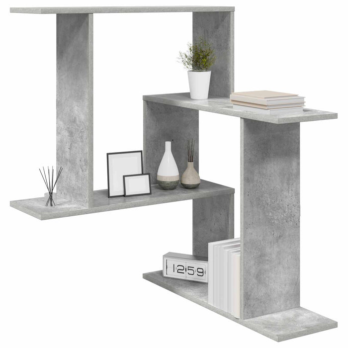 Raft de perete Gri Beton 67 x 67 x 87 cm Lemn prelucrat - WALTI WALTI