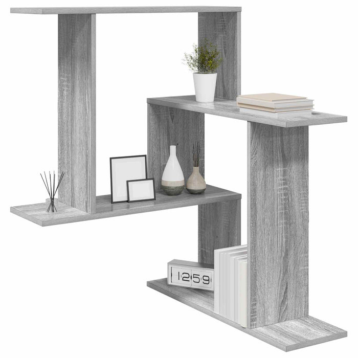 Raft de perete Sonoma gri 67 x 67 x 87 cm Lemn prelucrat - WALTI WALTI