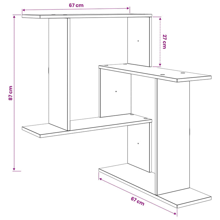 Raft de perete Lemn vechi 67 x 67 x 87 cm Lemn prelucrat - WALTI WALTI
