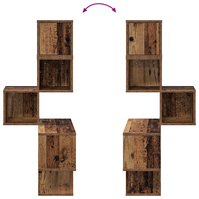 Rafters colțar de perete Lemn vechi 48 x 48 x 120 cm - WALTI WALTI