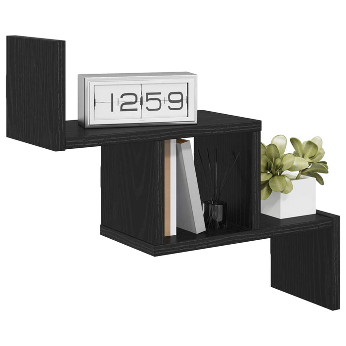 Raft de perete Stejar Negru 48 x 15 x 42 cm Lemn prelucrat - WALTI WALTI