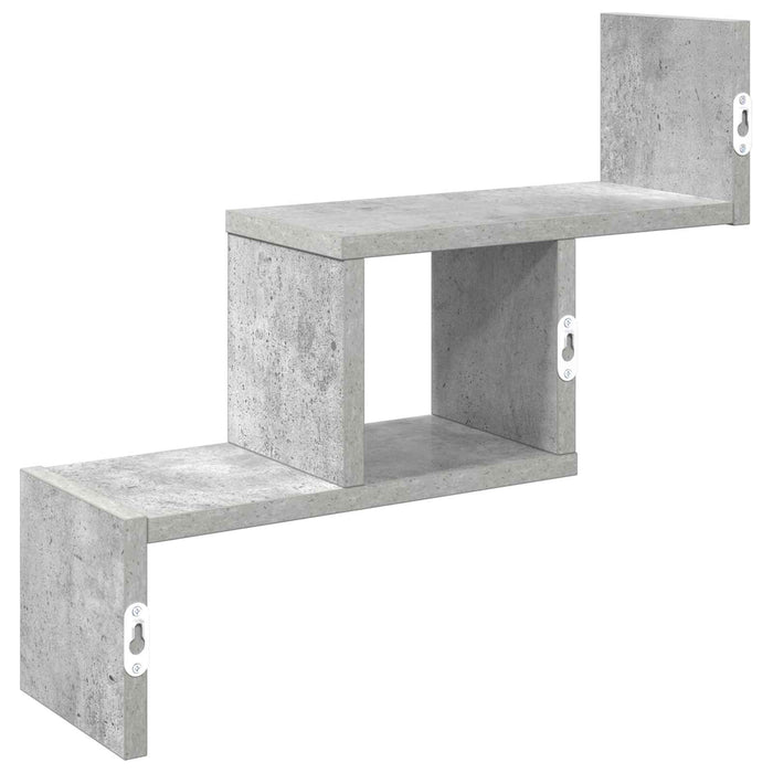 Raft de perete Gri Beton 48 x 15 x 42 cm Lemn prelucrat - WALTI WALTI