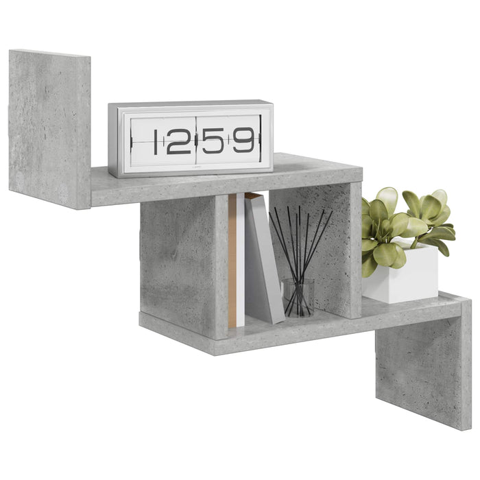 Raft de perete Gri Beton 48 x 15 x 42 cm Lemn prelucrat - WALTI WALTI