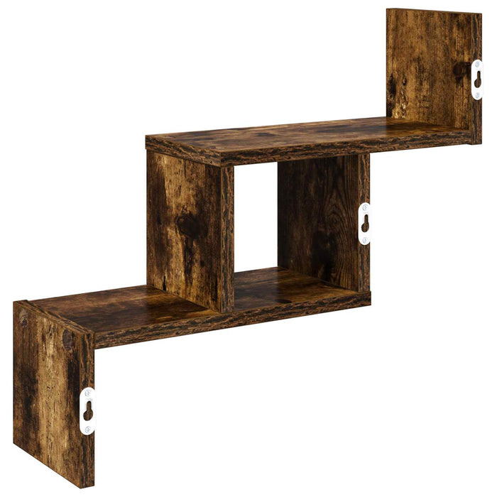 Raft de perete Stejar fumuriu 48 x 15 x 42 cm Lemn prelucrat - WALTI WALTI