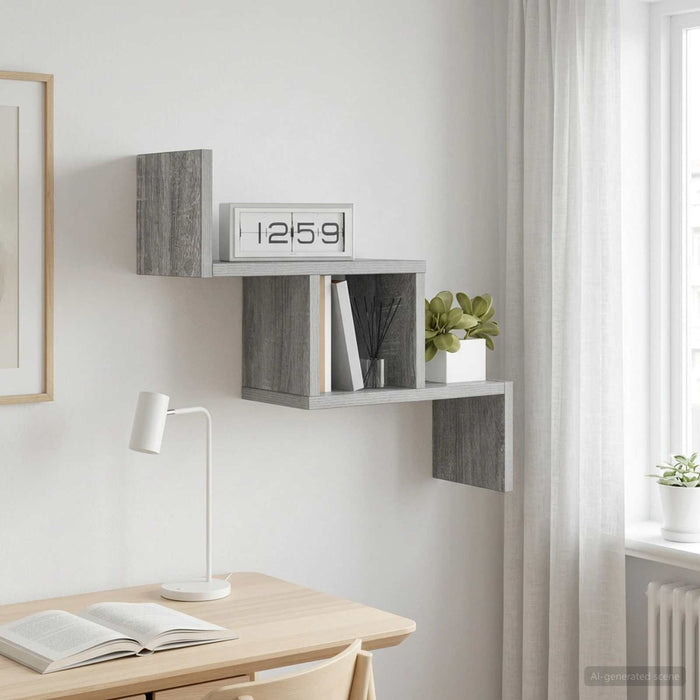 Raft de perete Sonoma gri 48 x 15 x 42 cm Lemn prelucrat - WALTI WALTI