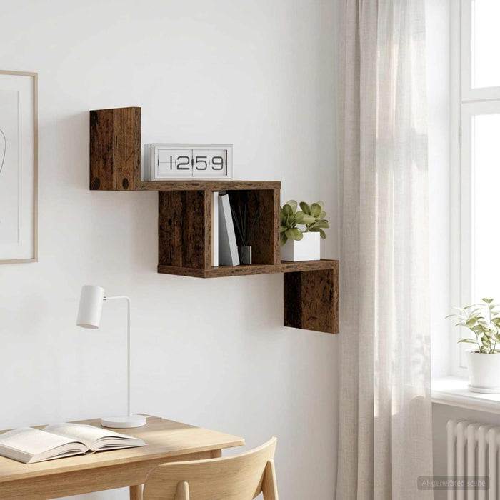 Raft de perete Lemn vechi 48 x 15 x 42 cm Lemn prelucrat - WALTI WALTI