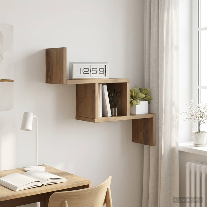 Raft de perete Stejar Artizanal 48 x 15 x 42 cm Lemn prelucrat - WALTI WALTI
