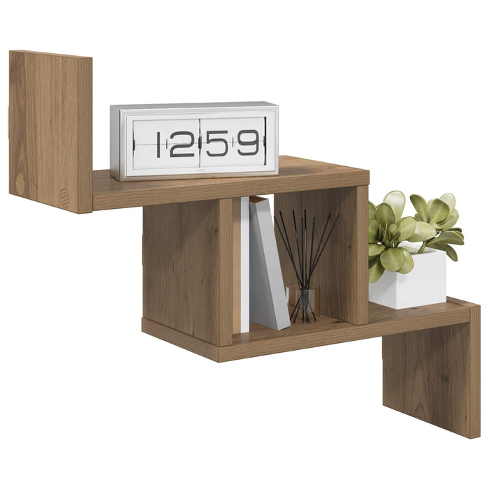 Raft de perete Stejar Artizanal 48 x 15 x 42 cm Lemn prelucrat - WALTI WALTI
