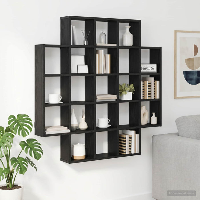 Raft de perete Stejar Negru 100 x 13 x 100 cm Lemn prelucrat - WALTI WALTI
