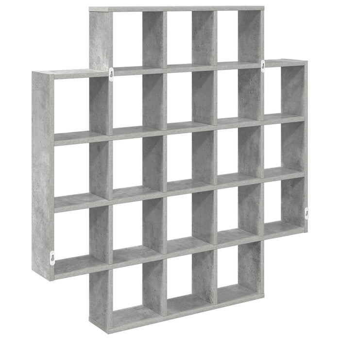 Raft de perete Gri Beton 100 x 13 x 100 cm Lemn prelucrat - WALTI WALTI