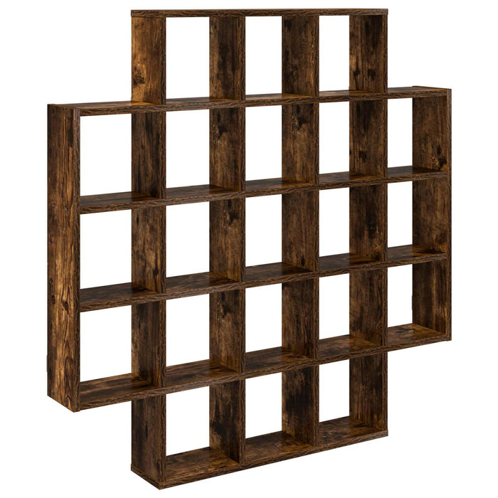 Raft de perete Stejar fumuriu 100 x 13 x 100 cm Lemn prelucrat - WALTI WALTI