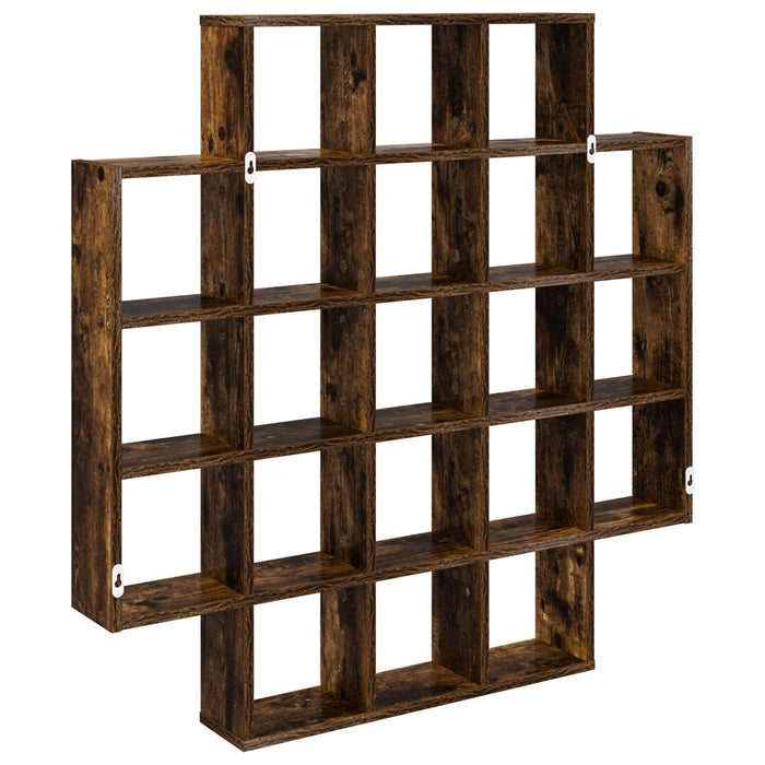 Raft de perete Stejar fumuriu 100 x 13 x 100 cm Lemn prelucrat - WALTI WALTI