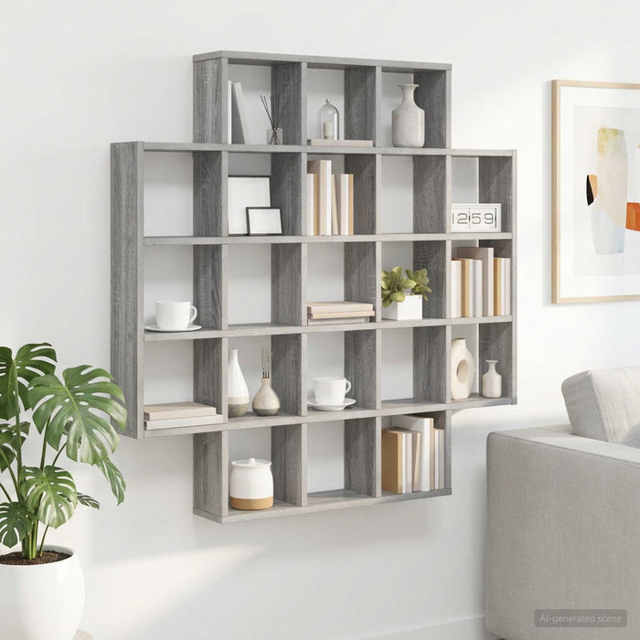 Raft de perete Sonoma gri 100 x 13 x 100 cm Lemn prelucrat - WALTI WALTI
