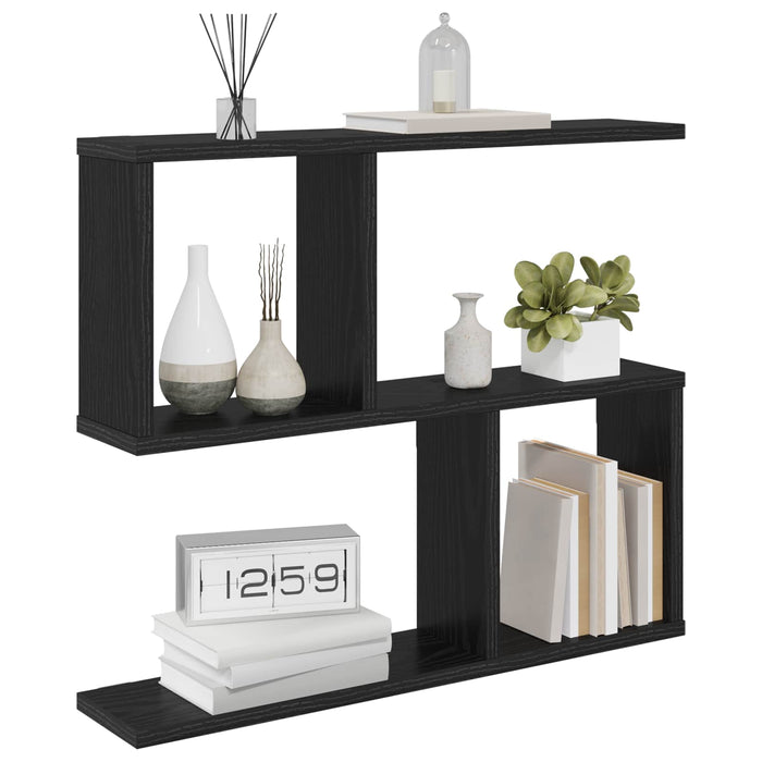Raft de perete Stejar Negru 60 x 12 x 50,5 cm Lemn prelucrat - WALTI WALTI