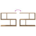 Raft de perete Stejar Artizanal 60 x 12 x 50,5 cm - WALTI WALTI