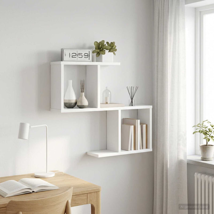 Raft de perete Alb 60 x 12 x 50,5 cm Lemn prelucrat WALTI