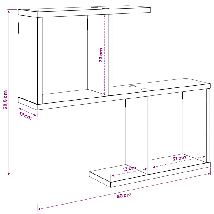 Raft de perete Alb 60 x 12 x 50,5 cm Lemn prelucrat WALTI