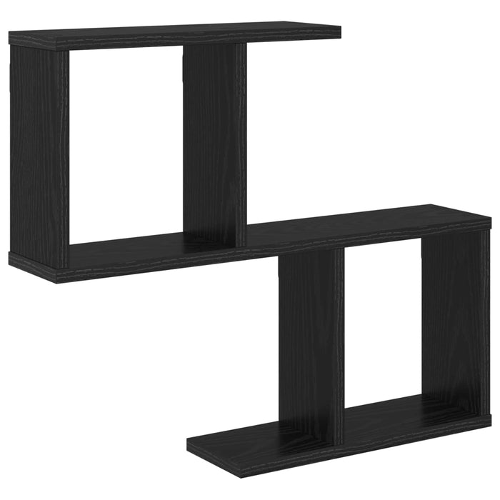 Raft de perete Stejar Negru 60 x 12 x 50,5 cm Lemn prelucrat WALTI