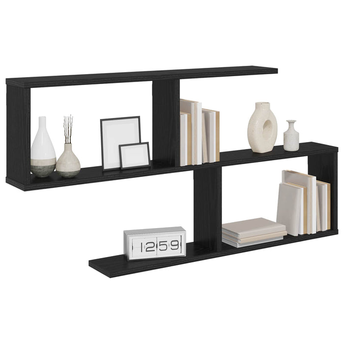 Raft de perete Stejar Negru 100 x 12 x 50,5 cm Lemn prelucrat - WALTI WALTI