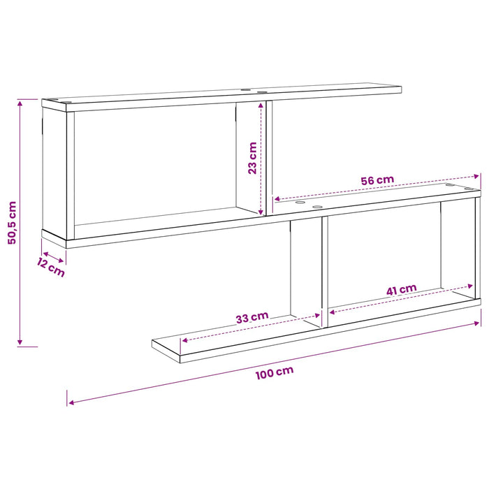 Raft de perete Lemn vechi 100 x 12 x 50,5 cm Lemn prelucrat - WALTI WALTI