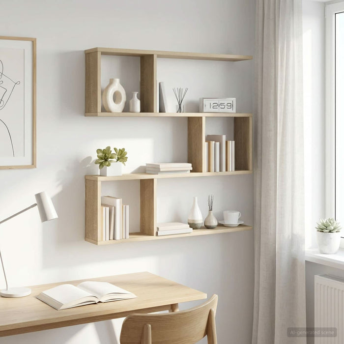 Raft de perete Stejar Sonoma 80 x 12 x 79,5 cm Lemn prelucrat - WALTI WALTI