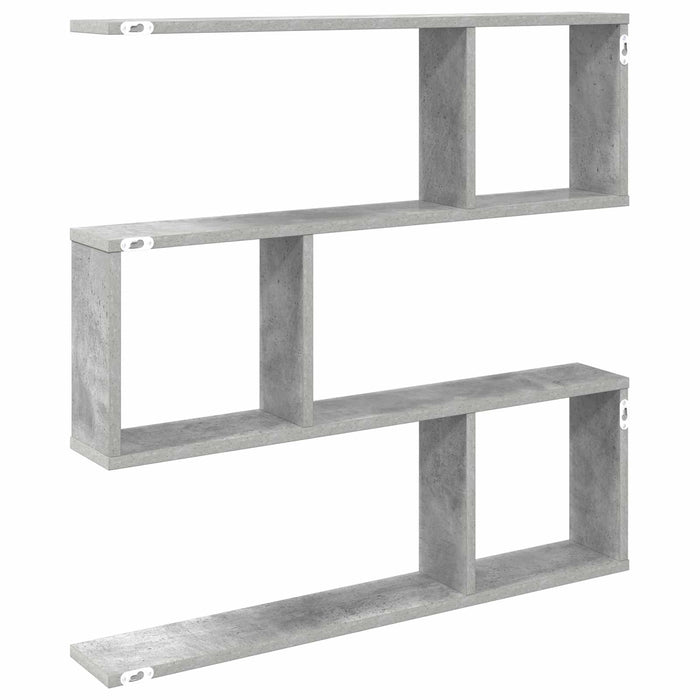 Raft de perete Gri Beton 80 x 12 x 79,5 cm Lemn prelucrat - WALTI WALTI