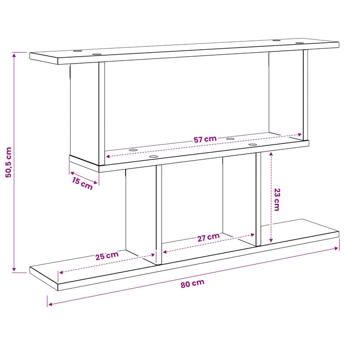 Raft de perete Stejar Negru 80 x 15 x 50,5 cm Lemn prelucrat - WALTI WALTI