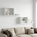 Rafturi suspendate 2 pcs Alb 80 x 15 x 30 cm Lemn prelucrat - WALTI WALTI