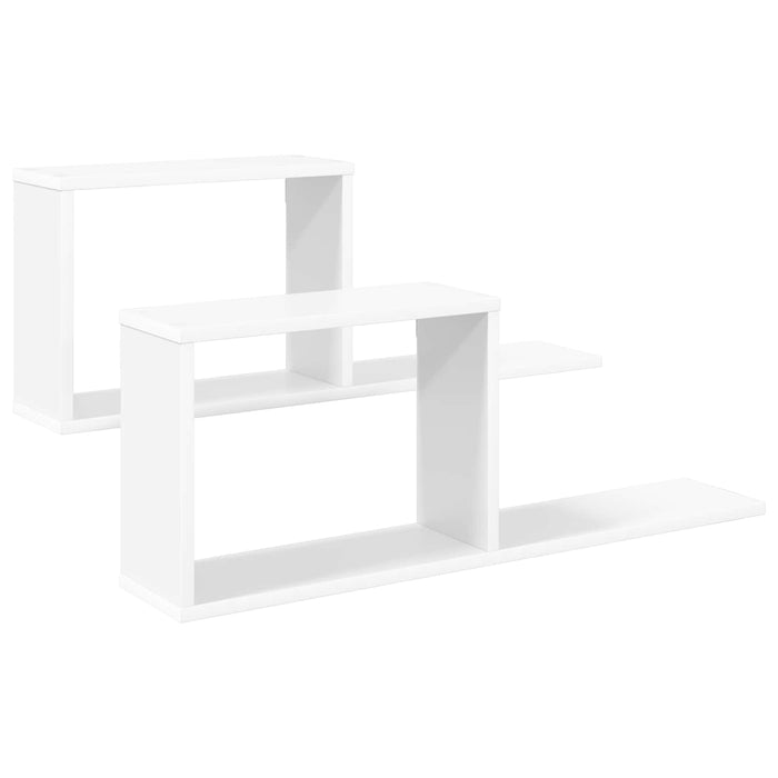 Rafturi suspendate 2 pcs Alb 80 x 15 x 30 cm Lemn prelucrat - WALTI WALTI