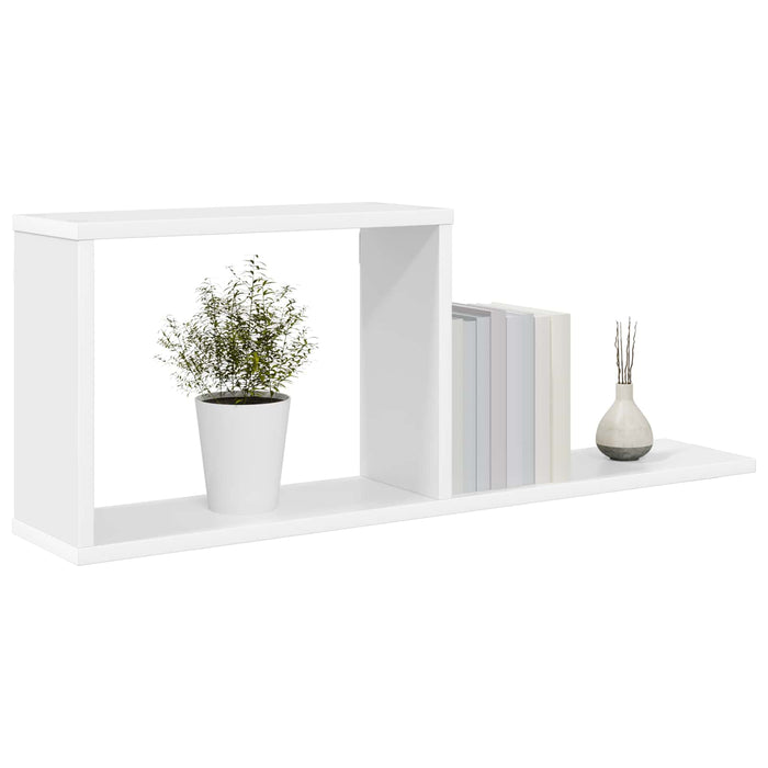 Rafturi suspendate 2 pcs Alb 80 x 15 x 30 cm Lemn prelucrat - WALTI WALTI