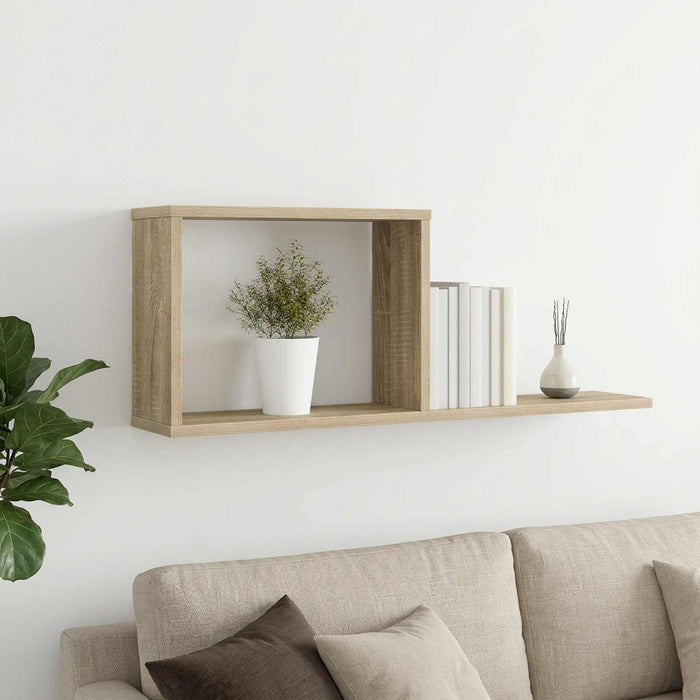 Rafturi suspendate Stejar Sonoma 80 x 15 x 30 cm Lemn prelucrat - WALTI WALTI