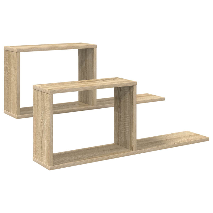 Rafturi suspendate 2 pcs Stejar Sonoma 80 x 15 x 30 cm - WALTI WALTI