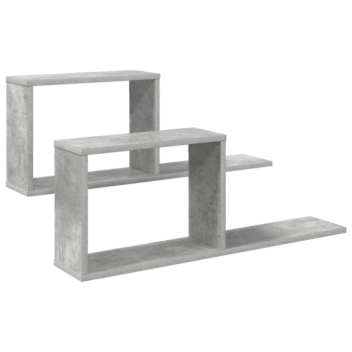 Rafturi suspendate 2 pcs Gri Beton 80 x 15 x 30 cm - WALTI WALTI