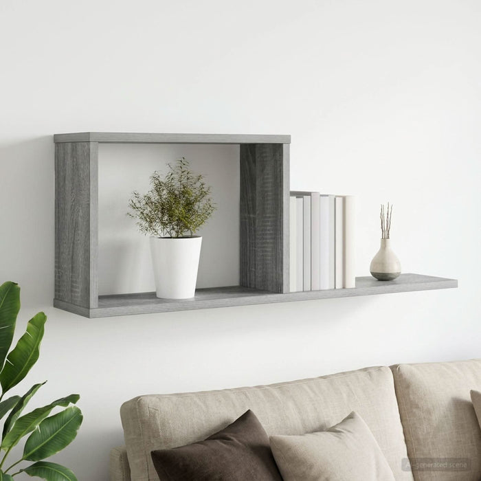 Rafturi suspendate Sonoma gri 80 x 15 x 30 cm Lemn prelucrat - WALTI WALTI