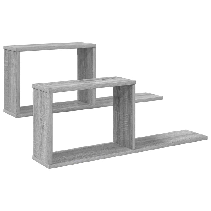 Rafturi suspendate 2 pcs Sonoma gri 80 x 15 x 30 cm - WALTI WALTI